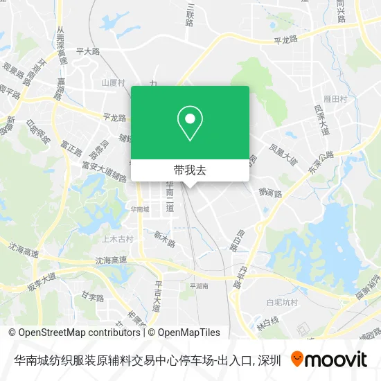 华南城纺织服装原辅料交易中心停车场-出入口地图