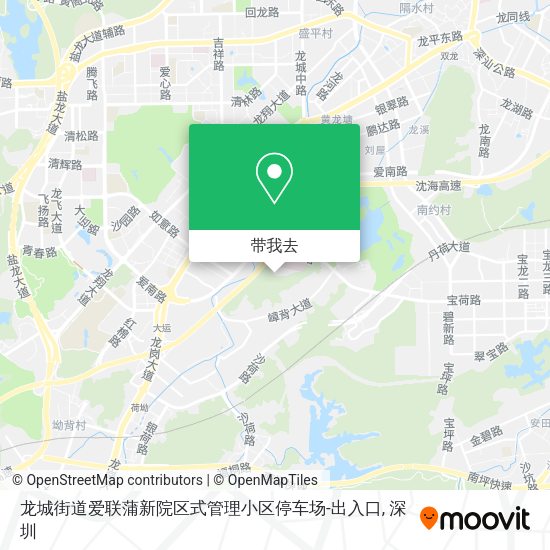 龙城街道爱联蒲新院区式管理小区停车场-出入口地图