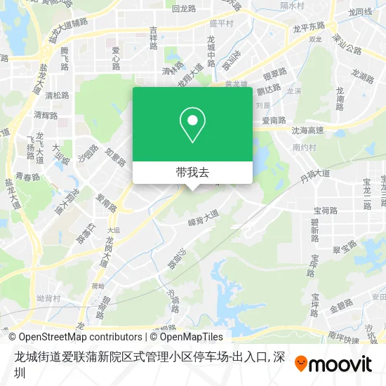 龙城街道爱联蒲新院区式管理小区停车场-出入口地图