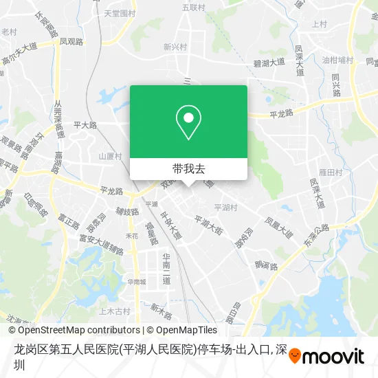 龙岗区第五人民医院(平湖人民医院)停车场-出入口地图