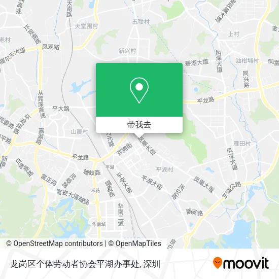 龙岗区个体劳动者协会平湖办事处地图