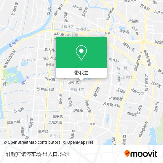 轩程宾馆停车场-出入口地图
