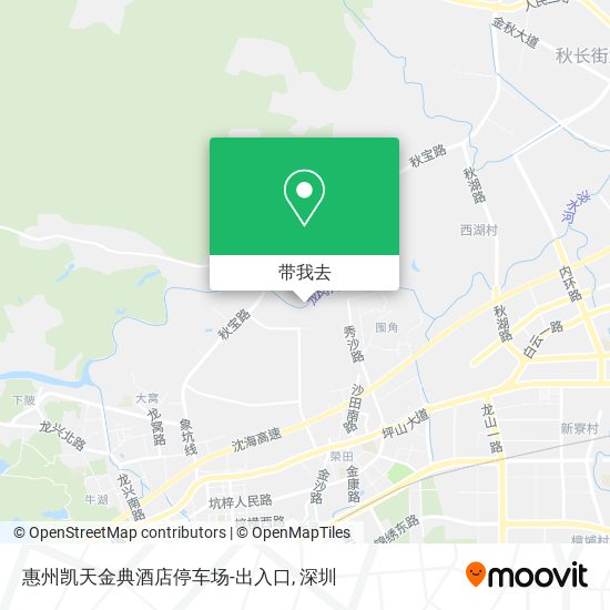 惠州凯天金典酒店停车场-出入口地图