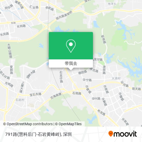 791路(慧科后门-石岩黄峰岭)地图