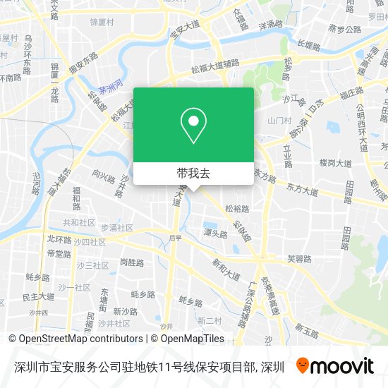 深圳市宝安服务公司驻地铁11号线保安项目部地图