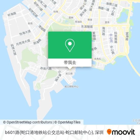 b601路(蛇口港地铁站公交总站-蛇口邮轮中心)地图