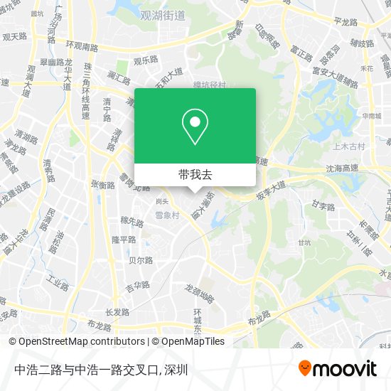 中浩二路与中浩一路交叉口地图