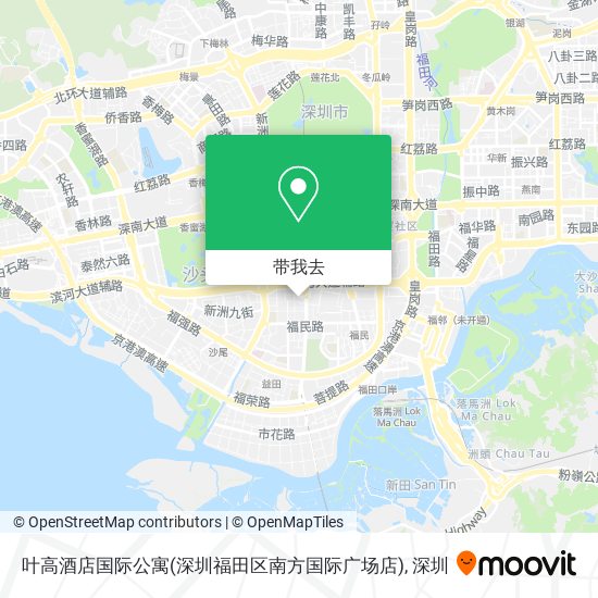 叶高酒店国际公寓(深圳福田区南方国际广场店)地图