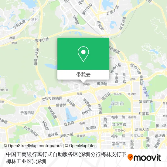中国工商银行离行式自助服务区(深圳分行梅林支行下梅林工业区)地图