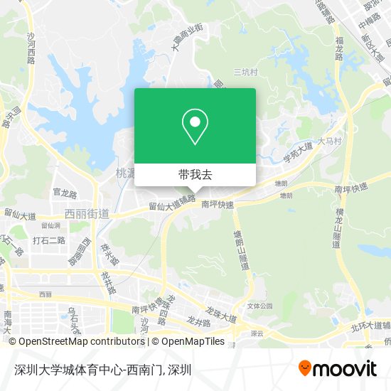 深圳大学城体育中心-西南门地图