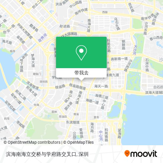 滨海南海立交桥与学府路交叉口地图