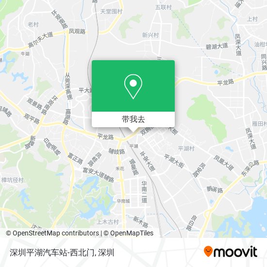 深圳平湖汽车站-西北门地图