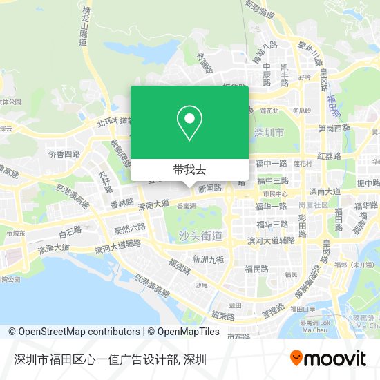 深圳市福田区心一值广告设计部地图