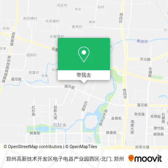 郑州高新技术开发区电子电器产业园西区-北门地图