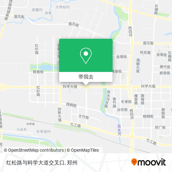 红松路与科学大道交叉口地图