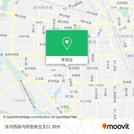 淮河西路与郑密路交叉口地图