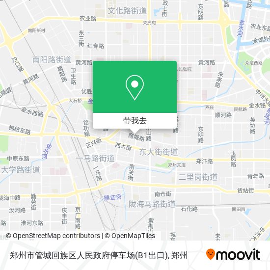 郑州市管城回族区人民政府停车场(B1出口)地图