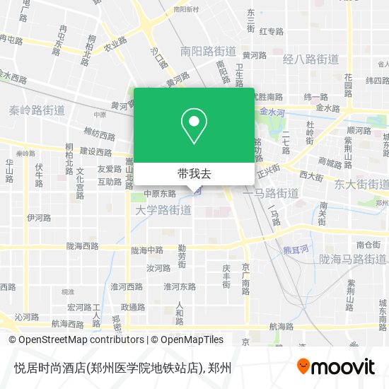 悦居时尚酒店(郑州医学院地铁站店)地图