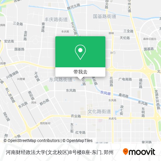 河南财经政法大学(文北校区)8号楼B座-东门地图