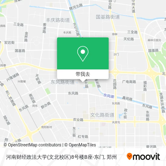 河南财经政法大学(文北校区)8号楼B座-东门地图