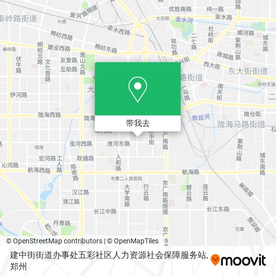 建中街街道办事处五彩社区人力资源社会保障服务站地图