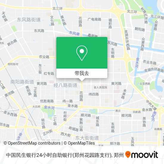 中国民生银行24小时自助银行(郑州花园路支行)地图