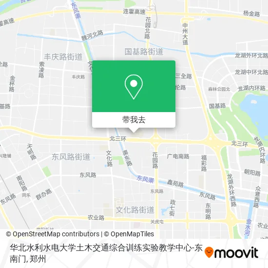 华北水利水电大学土木交通综合训练实验教学中心-东南门地图