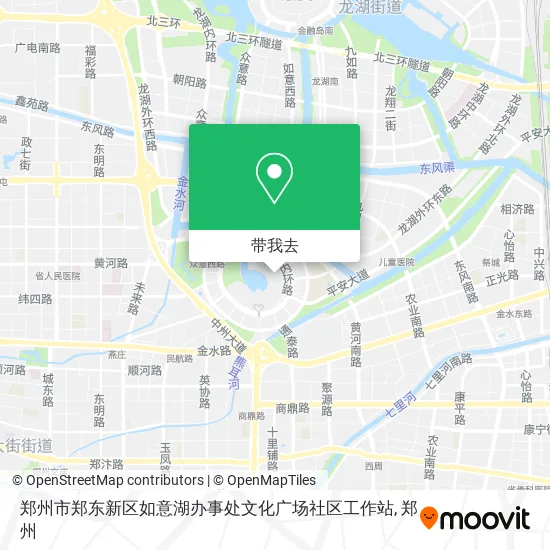 郑州市郑东新区如意湖办事处文化广场社区工作站地图