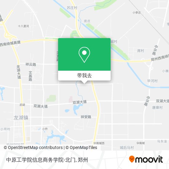中原工学院信息商务学院-北门地图