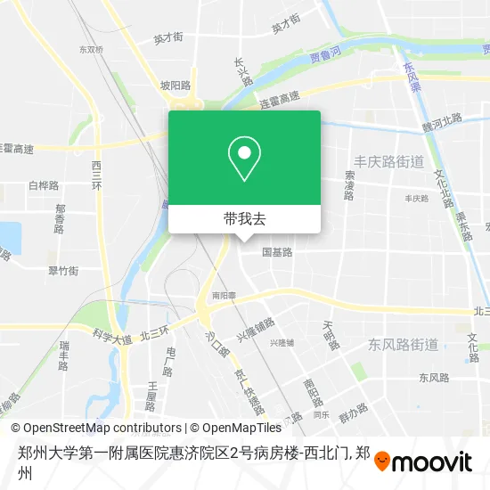 郑州大学第一附属医院惠济院区2号病房楼-西北门地图