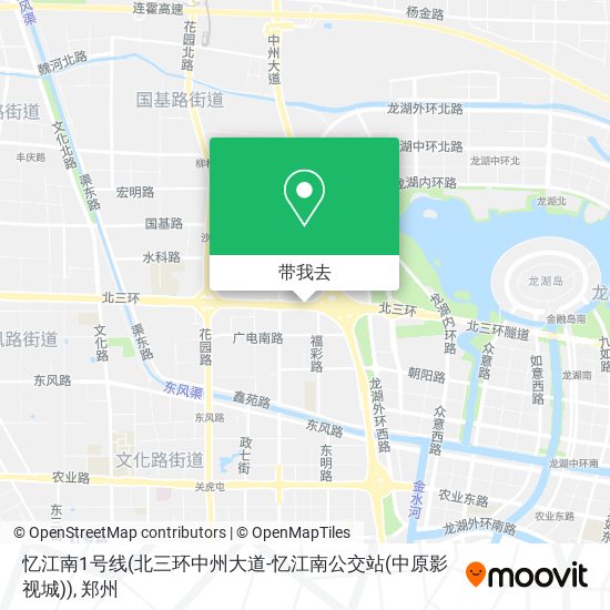 忆江南1号线(北三环中州大道-忆江南公交站(中原影视城))地图