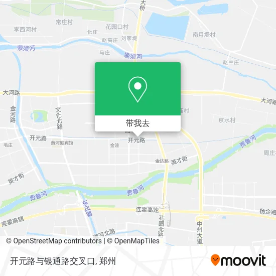 开元路与银通路交叉口地图