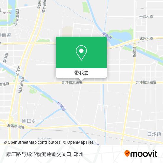 康庄路与郑汴物流通道交叉口地图