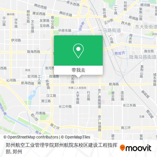 郑州航空工业管理学院郑州航院东校区建设工程指挥部地图