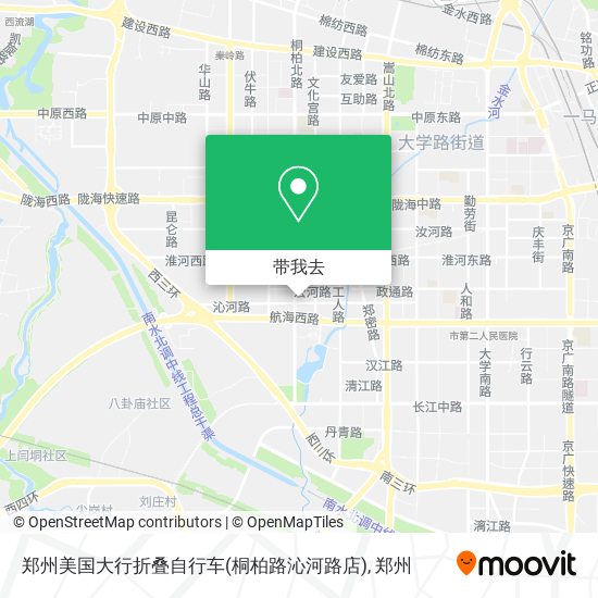 郑州美国大行折叠自行车(桐柏路沁河路店)地图