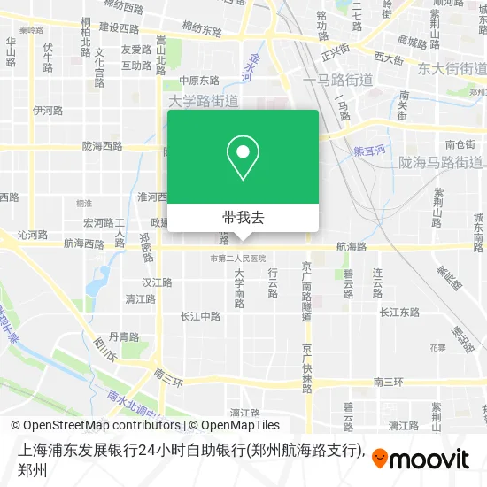 上海浦东发展银行24小时自助银行(郑州航海路支行)地图