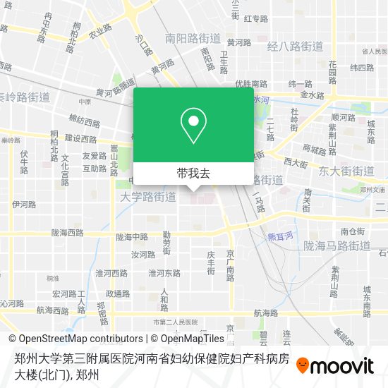 郑州大学第三附属医院河南省妇幼保健院妇产科病房大楼(北门)地图