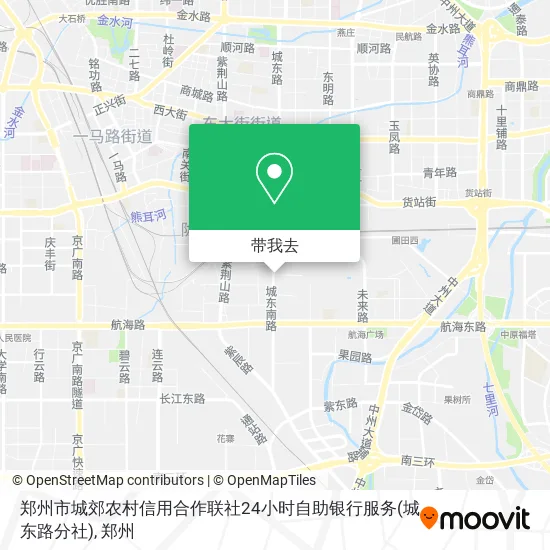 郑州市城郊农村信用合作联社24小时自助银行服务(城东路分社)地图