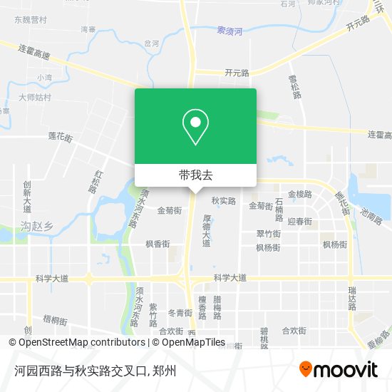 河园西路与秋实路交叉口地图
