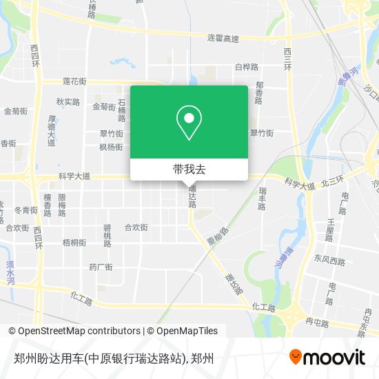 郑州盼达用车(中原银行瑞达路站)地图