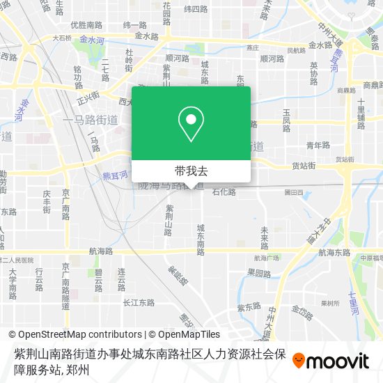 紫荆山南路街道办事处城东南路社区人力资源社会保障服务站地图