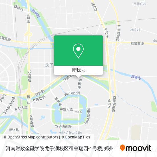 河南财政金融学院龙子湖校区宿舍瑞园-1号楼地图