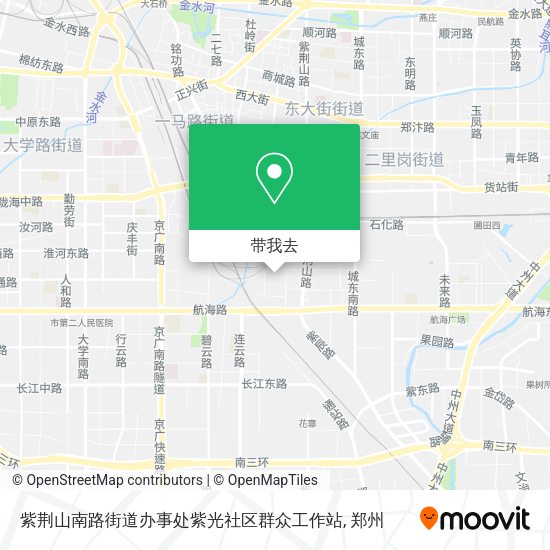 紫荆山南路街道办事处紫光社区群众工作站地图
