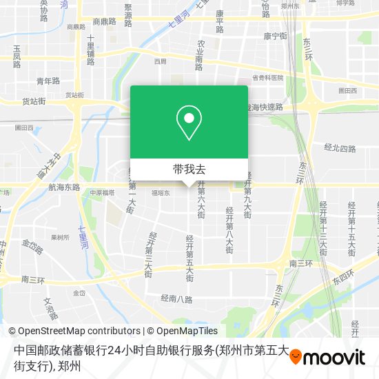 中国邮政储蓄银行24小时自助银行服务(郑州市第五大街支行)地图