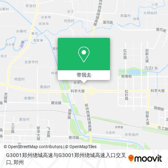 G3001郑州绕城高速与G3001郑州绕城高速入口交叉口地图