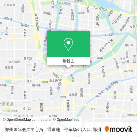 郑州国际会展中心员工通道地上停车场-出入口地图