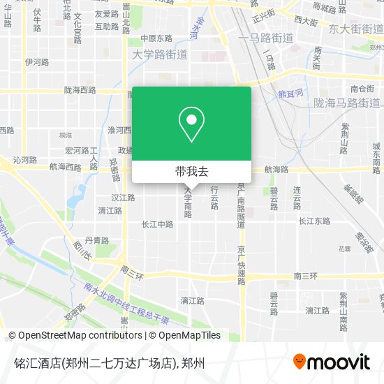 铭汇酒店(郑州二七万达广场店)地图