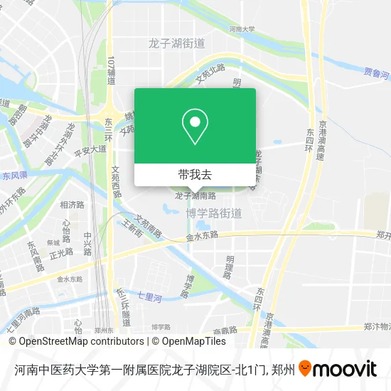 河南中医药大学第一附属医院龙子湖院区-北1门地图