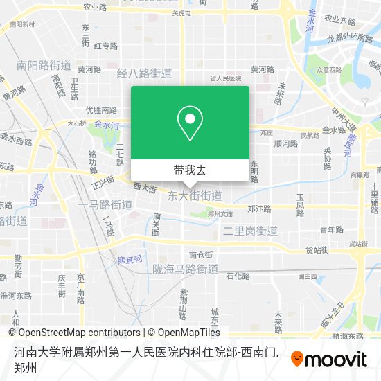 河南大学附属郑州第一人民医院内科住院部-西南门地图