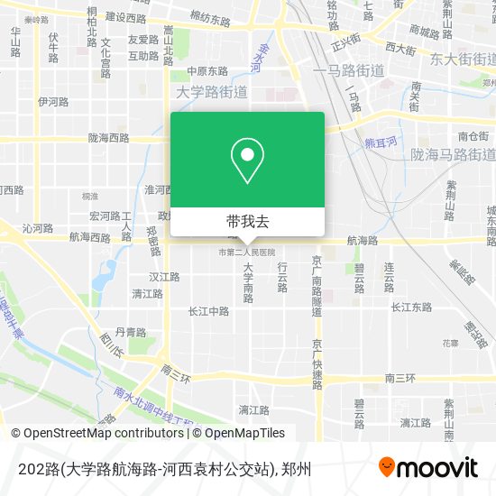 202路(大学路航海路-河西袁村公交站)地图